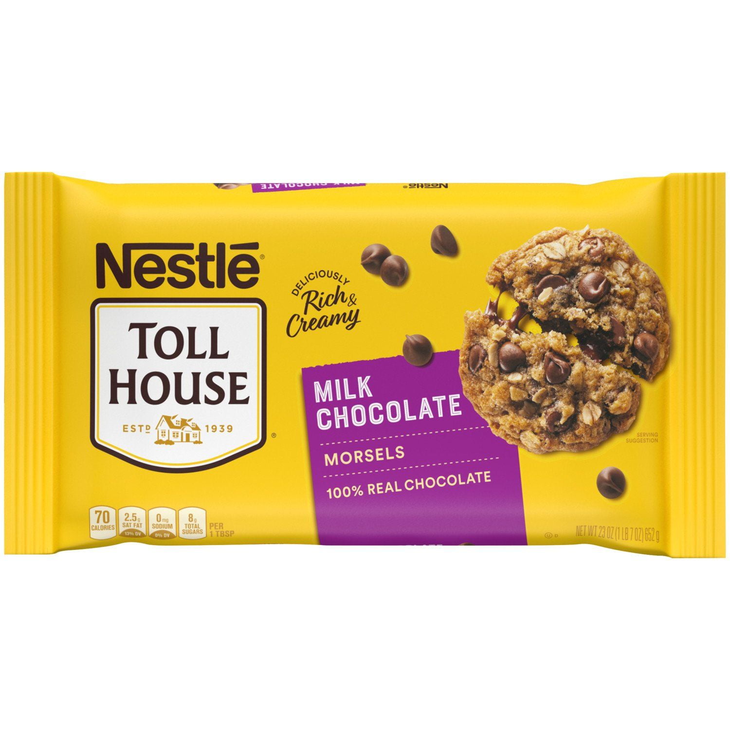2 Pack - Nestle Toll House Milk Chocolate Chips - 23 oz Packaging may vary