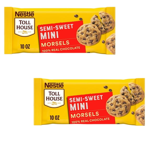 ( 2 Pack ) Nestle Toll House Semi Sweet Chocolate Mini Regular Baking Chips, Morsels, 10 oz Bag