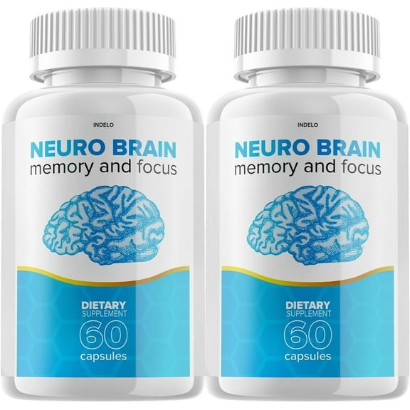 2 Pack Neuro Brain and Focus Supplement, Neuro Brain Memory Focus and Cognitive Support, Neuro Brain Pills Nootropic NeuroBrain to Boost Memory Neuro Brain Vitamin 120 Capsules