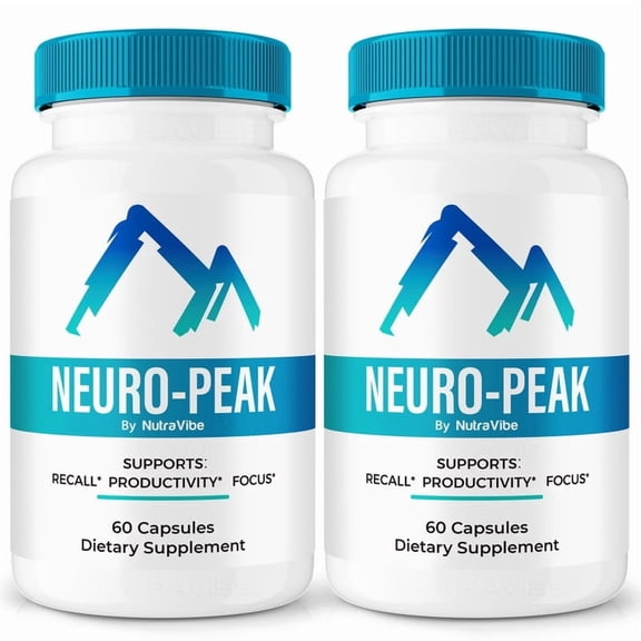 (2 Pack) Neuro-Peak Pills Daily Formula with a Natural Blend to Help Maintain Focus, Memory & Concentration | Clean, Gentle, Easy-to-Swallow Capsules for Everyday Sharpness (120 Capsules)