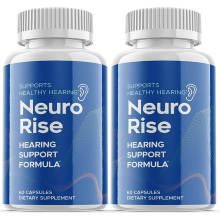 (2 Pack) Neuro Rise - Dietary Supplement for Hearing - Tinnitus Support for Healthy Middle and Inner Ear Structures, Including Cilia, Nerves and Blood Supply - 120 Capsules