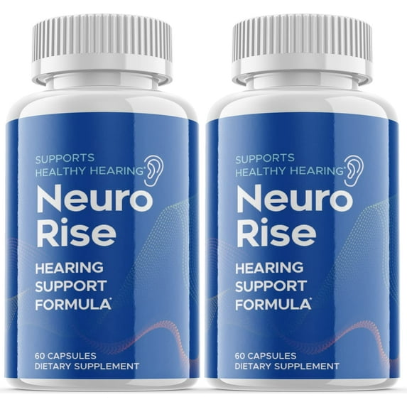 (2 Pack) Neuro Rise - Dietary Supplement for Hearing - Tinnitus Support for Healthy Middle and Inner Ear Structures, Including Cilia, Nerves and Blood Supply - 120 Capsules