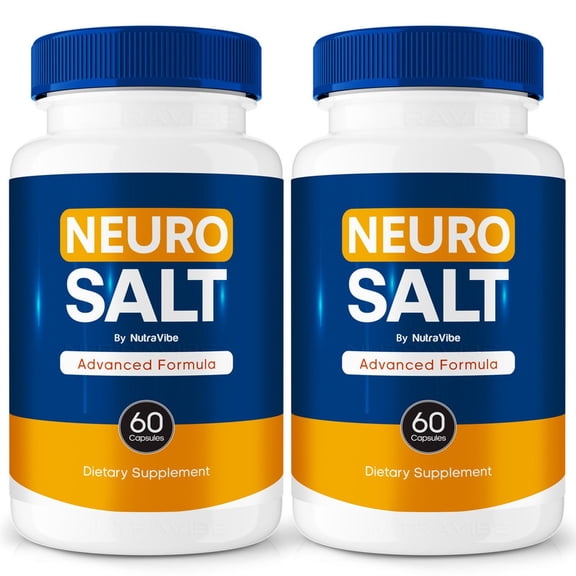 (2 Pack) Neuro Salt Daily Formula with a Natural Blend to Help Maintain Focus, Memory & Concentration | Clean, Gentle, Easy-to-Swallow NeuroSalt Capsules for Everyday Sharpness (120 Capsules)