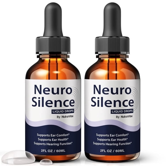 (2 Pack) Neuro Silence Daily Hearing Support Drops with a Clean Liquid Formula for Ear Health, Auditory Clarity and Inner Ear Balance | Plant-Based, Easy-to-Use Dropper (60 Servings)