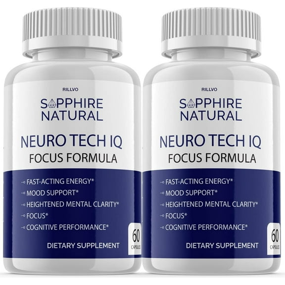 2 Pack Neuro Tech IQ NeuroTech IQ Pills Brain Supplement 120 Capsules