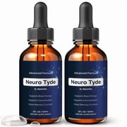 2 Pack Neuro Tyde Drops   NeuroTyde Brain Formula for Memory, Focus, and Cognitive Support, Liquid for Mental Clarity, Easy 1-Drop Formula 60 Servings