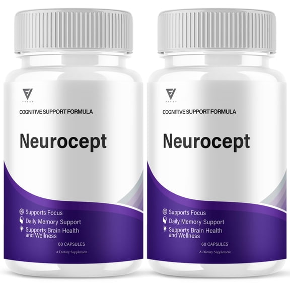 (2 Pack) Neurocept Brain Supplement Neuro Cept Premium Memory Capsules, Neurocept Advanced Memory & Focus Support Supplement (120 Capsules)