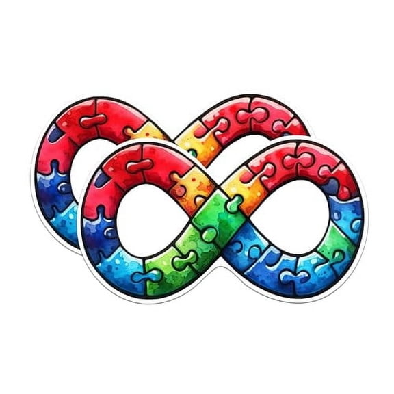 (2 Pack) Neurodiversity Stickers - Celebrate Neurodiversity Decals - Neurodiversity Support - 5 Inches On Longest Side - Premium Vinyl - Sticks to Any Smooth Flat Surface - Made in USA - BMCS2137