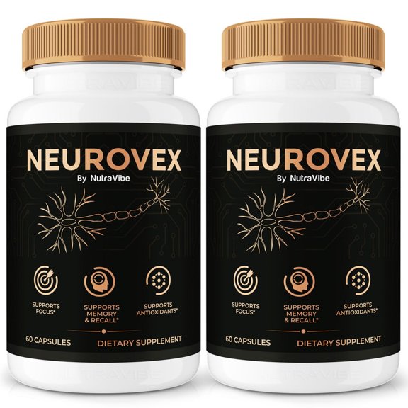 (2 Pack) Neurovex Pills Daily Formula with a Natural Blend to Help Maintain Focus, Memory & Concentration | Clean, Gentle, Easy-to-Swallow Capsules for Everyday Sharpness (120 Capsules)