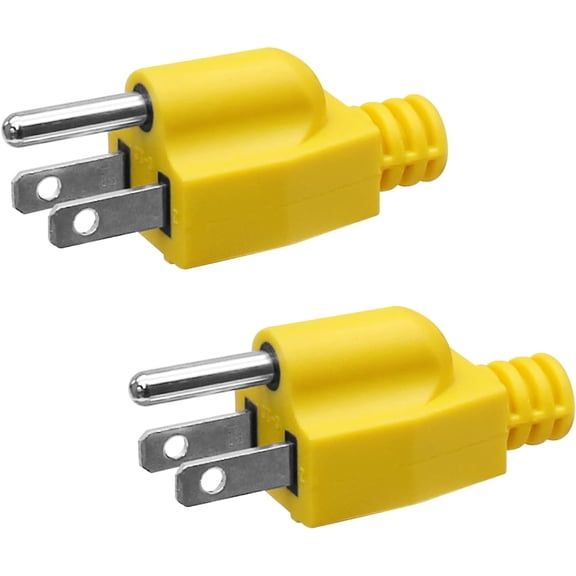 2 Pack Neutral Ground Bonding Plug for Portable Inverter Generator, Surge Protector with Floating Neutral on RV, Camper for Solve Open Ground Error (Yellow)