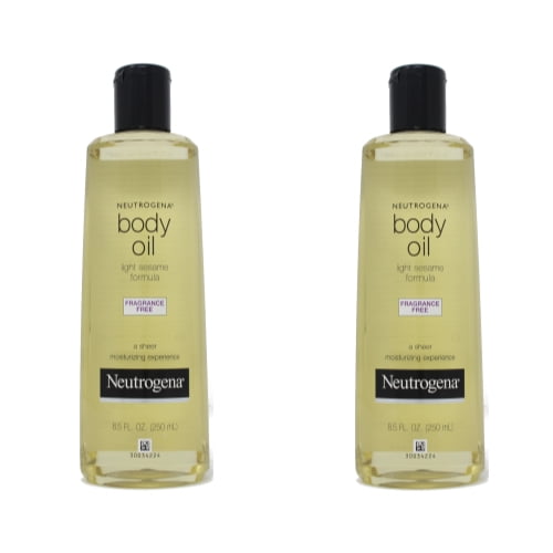 2 Pack Neutrogena Body Oil Fragrance Free Light Sesame Formula 8.5