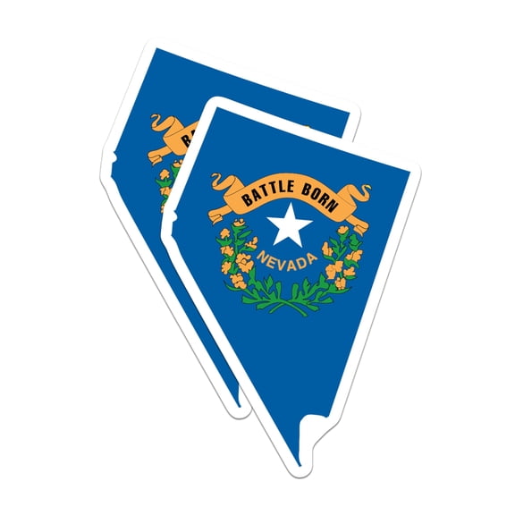 (2 Pack) Nevada State Flag Magnets - Battle Born State Outline Decor - US State Pride Souvenirs - Kitchen Refrigerator - 5 Inches On Longest Side - Thick Durable Magnet - Made in USA - MAG22392