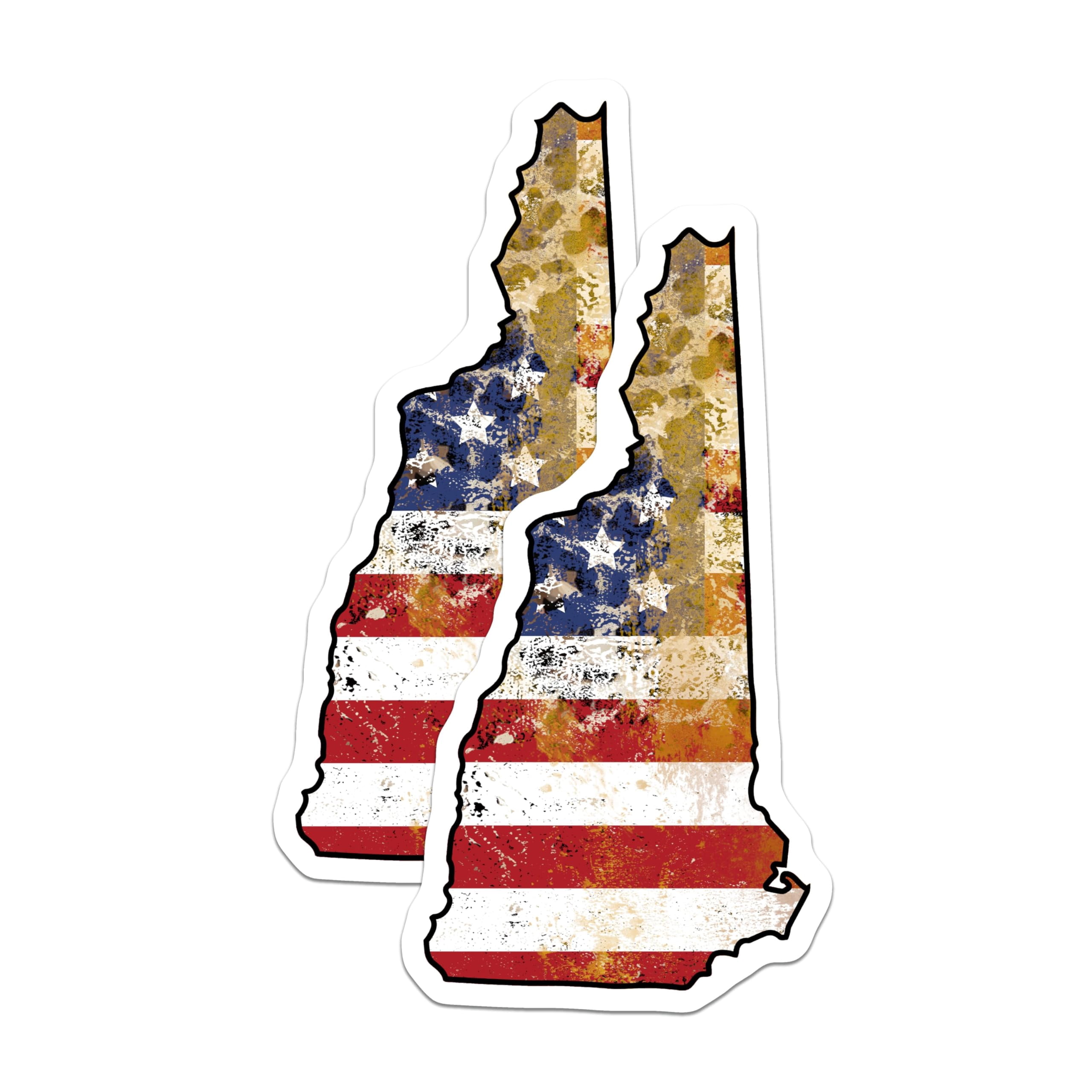 (2 Pack) New Hampshire Stickers - NH State Pride - American Flag Decals ...