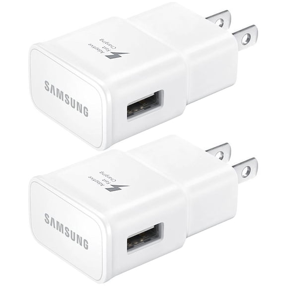 2-Pack New OEM Samsung fast Adaptive Wall Charger for Galaxy S7 S6 Note 5 4 Edge EP-TA20JWS / ECB-DU4EWE For Samsung Galaxy S6 Edge S7 Edge S8 S8+ S9 S9+ Note 8 9 - White