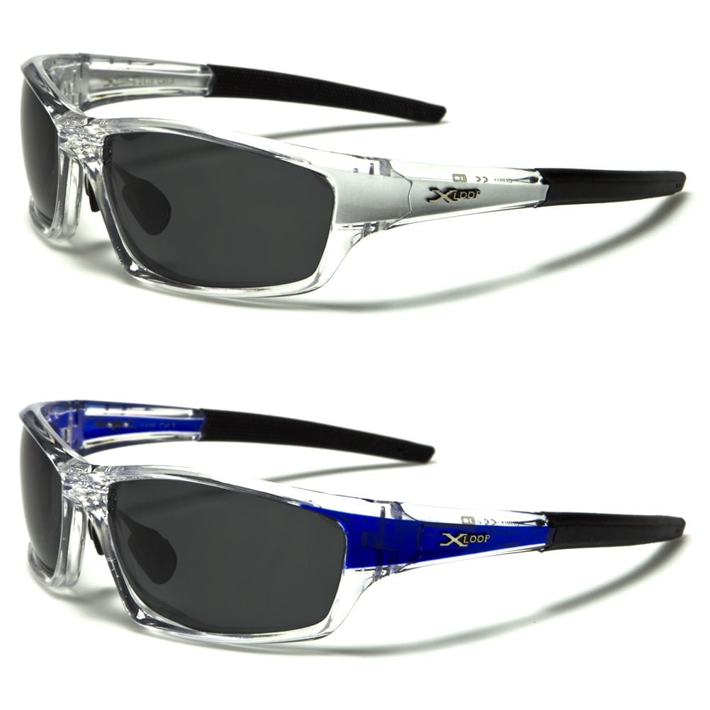 2 Pack New Polarized X-Loop 1 BLUE & 1 SILVER Fishing Sports Men's Sunglasses PZ-2418 Free Shipping