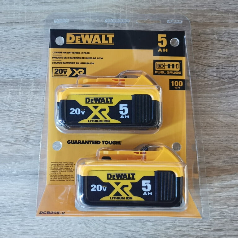 DEWALT 20V MAX XR Premium Lithium-Ion 5.0Ah Battery Pack (2 Pack