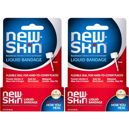 New-Skin First Aid Antiseptic Liquid Bandage 2 Pack, 1 fl oz (30 ml) Each, 2 Count