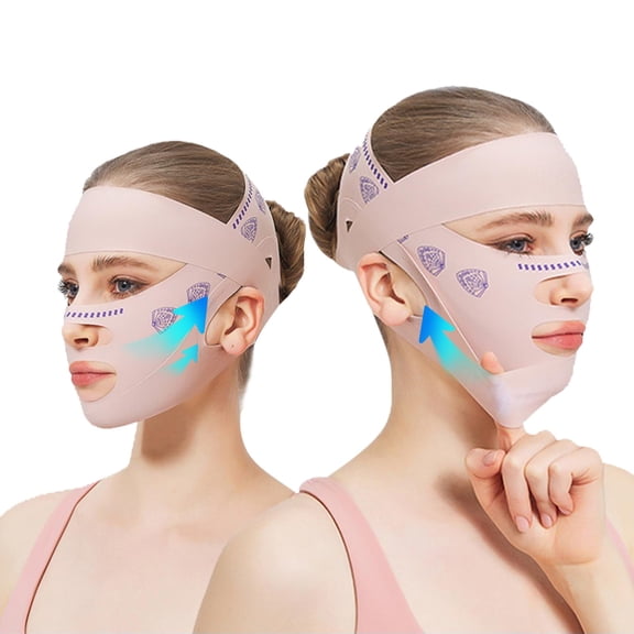 Ustris 2 Pack V Line Face Lifting Strap, Cheek Lifting Bandage for Reusable V Face Lift, Chin Strap for Sleeping for Women, Adjustable Firming Band Day/Night Use