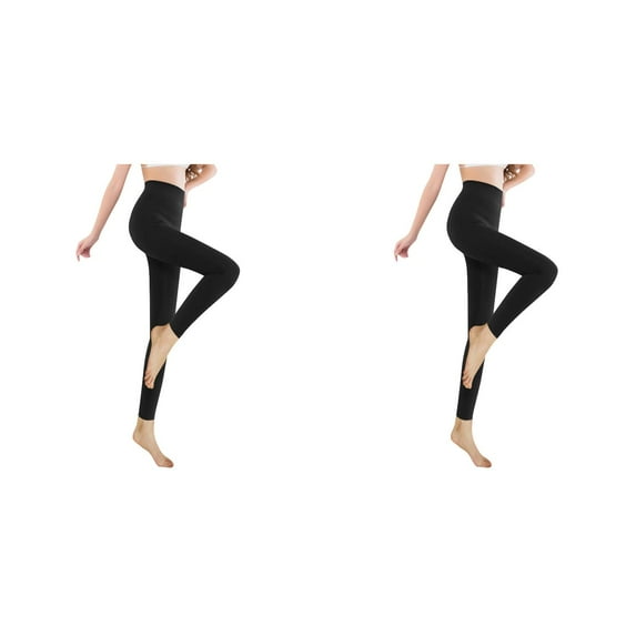 2-Pack,New Women's Fashion Brushed Stretch Winter Leggings with Pockets Lined Thick Tights Cotton Leggings High Waist Pack Warm Winter Pants Warm Leggings Ankle-Length Pants Black 2XL