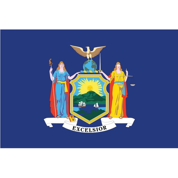 2-Pack New York State Flag Decal Sticker | 5-Inches By 3-Inches | Laminated Vinyl Decal | PDS338