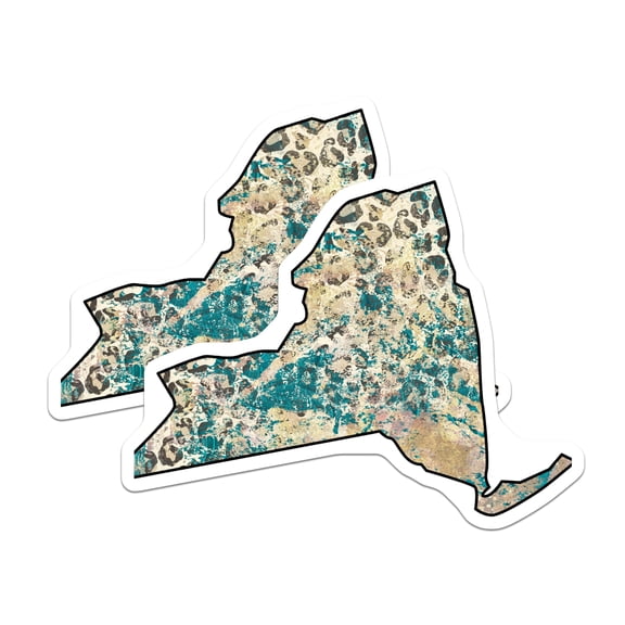 (2 Pack) New York State Stickers - NY Map Art - New York Lover Decals - 5" On Longest Side - Sticks to Smooth Flat Surfaces - Made in USA - BMCS17550