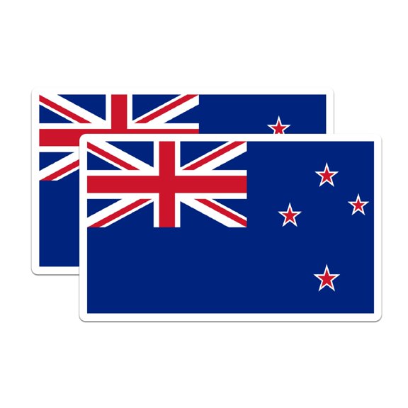 (2 Pack) New Zealand World Flag Magnets - Pride - 5 Inches On Longest Side - Premium Magnet - Choose from Over 200 Countries - for Cars, Refrigerators, Toolboxes, Lockers - Made in USA - MAG0936