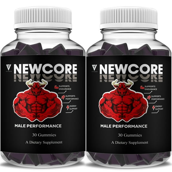 (2 Pack) Newcore Maximum Strength Male Performance Gummies, New Core Advanced Shilajit Formula Gummy (2 Month Supply)