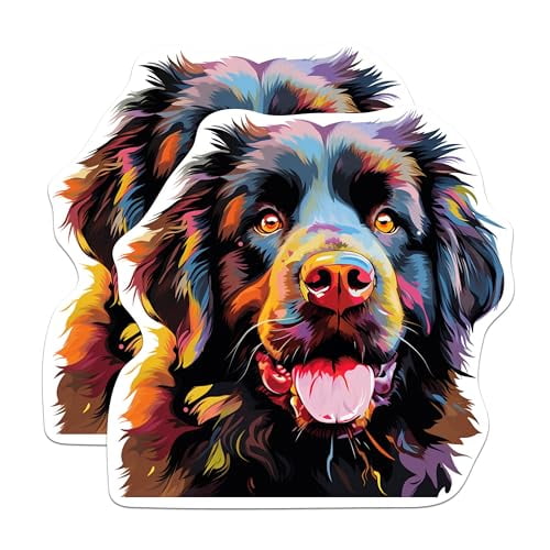 (2 Pack) Newfoundland Dog Breed Magnets - 5 Inches On Longest Side - Choose from Over 100 Dog Breeds - for Cars, Refrigerators, Toolboxes - Made in USA - MAG1907