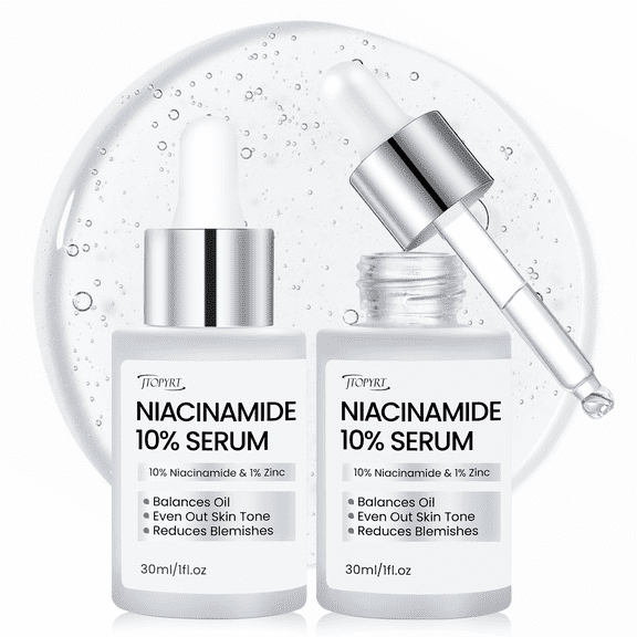 Jtopyrt Niacinamide 10% Serum Set for Face, Even Skin Tone, Hydrating, Soothing & Pore-Refining Treatment