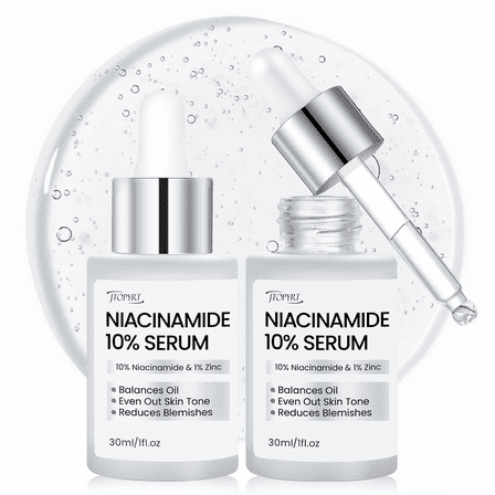 Jtopyrt Niacinamide 10% Serum Set for Face, Even Skin Tone, Hydrating, Soothing & Pore-Refining Treatment