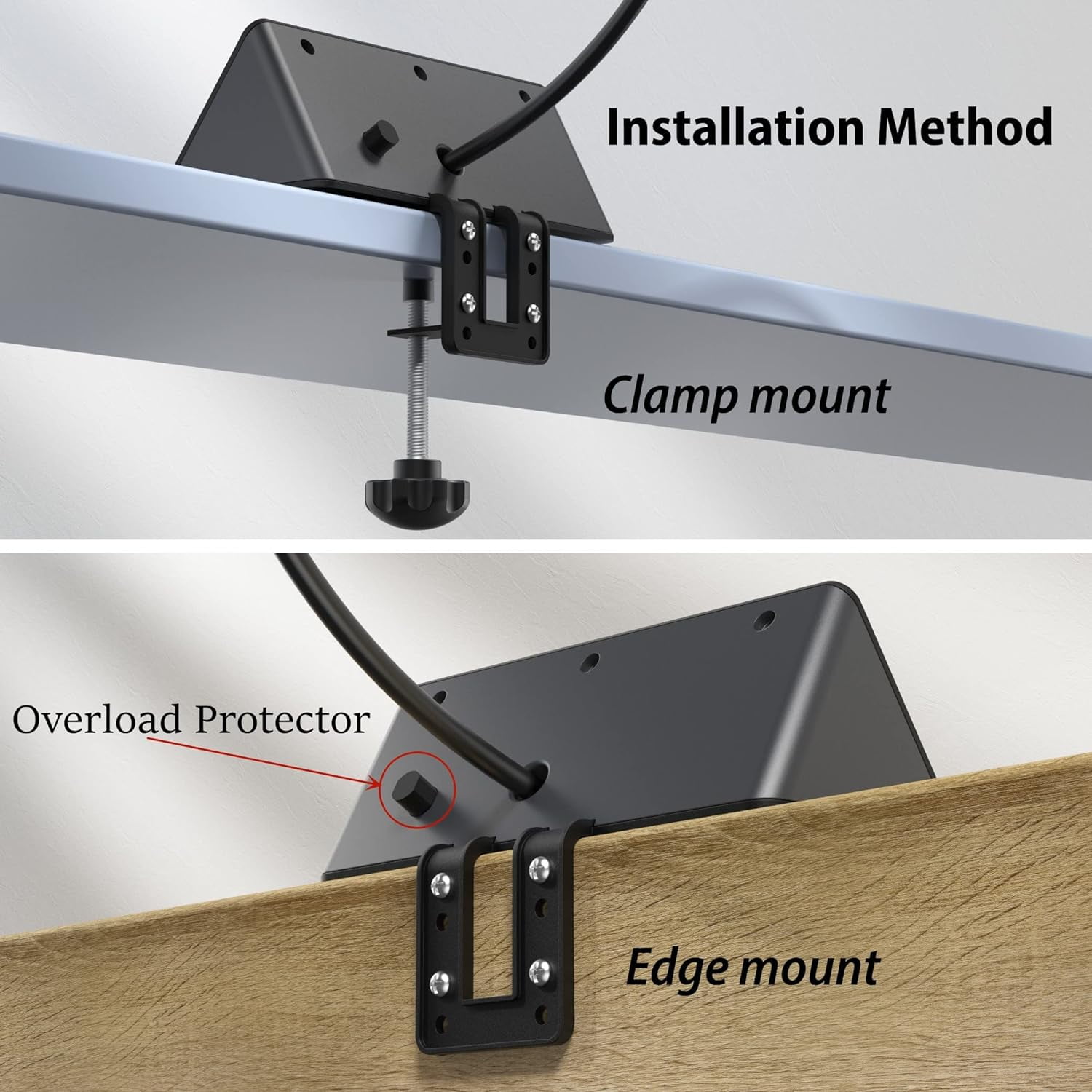 2-Pack Nightstand Power Strip – Edge Mounted Desk Clamp Surge Protector, 3 AC Outlets + 4 USB Ports including USB-C, Ideal for Home, Office, Dormitory, Hotel