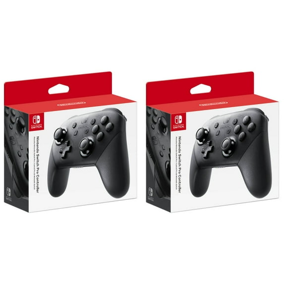 2 Pack OEM Official Nintendo Switch Pro Wireless Controller - Black - HACAFSSKA