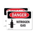 thumbnail image 1 of (2 Pack) Nitrogen Gas OSHA Danger Sign 14 Inch X 10 Inch Vinyl Label Decal Sticker Weather Resistant, UV Protected for Workplace, Business, and Construction Site, Made in the USA, 1 of 7