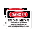 thumbnail image 1 of (2 Pack) Nitrogen Inert Gas Equipment OSHA Danger Sign 14 Inch X 10 Inch Indoor / Outdoor Rust-Free Aluminum Metal Signs for Workplace, Workshop, and Construction Site, Made in the USA, 1 of 8
