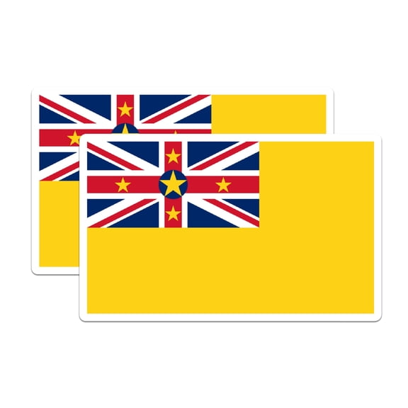 (2 Pack) Niue World Flag Magnets - Pride - 5 Inches On Longest Side - Premium Magnet - Choose from Over 200 Countries - for Cars, Refrigerators, Toolboxes, Lockers - Made in USA - MAG0940