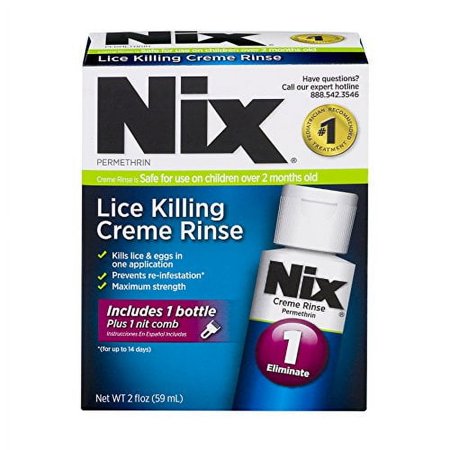 2 Pack Nix Lice Killing CrÃ¨me Rinse Lice Treatment 2oz Each