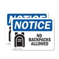 thumbnail image 1 of (2 Pack) No Backpacks Allowed Sign, 1 of 7