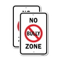 thumbnail image 1 of (2 Pack) No Bully Zone | 12" X 18" Heavy-Gauge Aluminum Sign | Rust Free Aluminum, Weather Resistant, Waterproof, Fade Resistant, 2 Pre-drilled Holes, 1 of 4