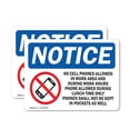 thumbnail image 1 of (2 Pack) No Cell Phones Allowed In Work Sign, 1 of 7