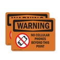 thumbnail image 1 of (2 Pack) No Cellular Phones Beyond This Point OSHA Warning Sign, 1 of 7