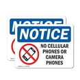thumbnail image 1 of (2 Pack) No Cellular Phones Or Camera Phones Sign, 1 of 7