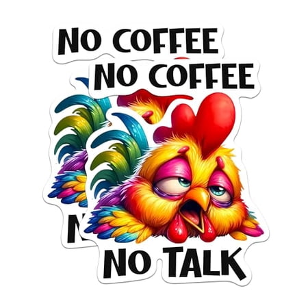 (2 Pack) No Coffee No Talk Magnets - 5" On Longest Side - Premium Magnet - for Cars, Refrigerators, Toolboxes, Lockers - Made in USA - MAG1046