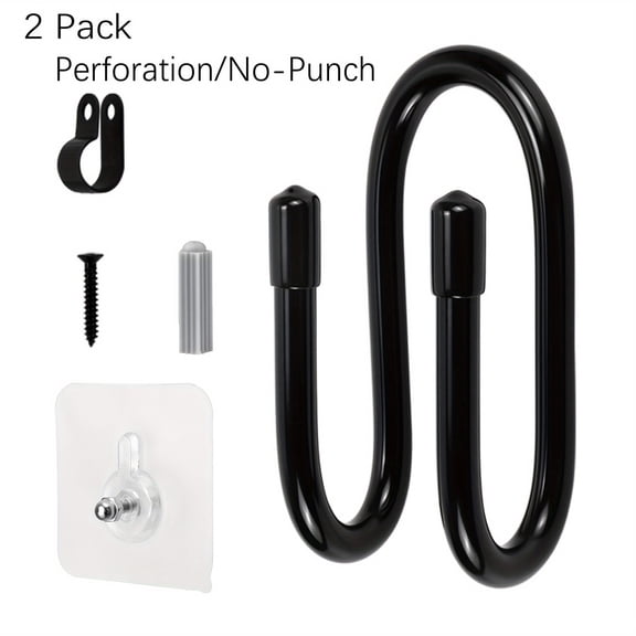 2-Pack No-Drill Adhesive Skateboard Wall Mounts Adjustable Metal Expandable Hooks for Skateboards & Snowboards | Suitable for Indoor & Outdoor Use, Wood, and Rough Surfaces | 11 lb Load Capacity