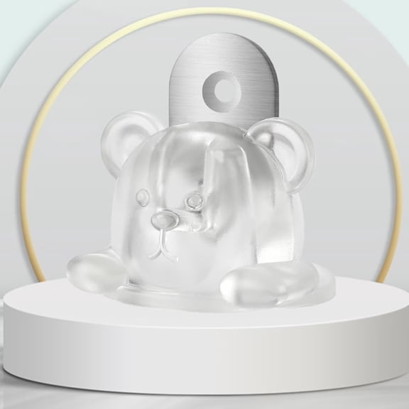 2-Pack No Drilling Bear Stops - Soft PVC Silent Door Crash Protection for Home & Office Security