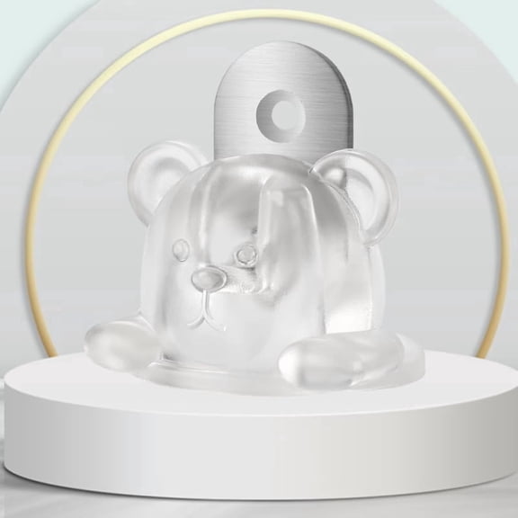 2-Pack No Drilling Bear Stops - Soft PVC Silent Door Crash Protection for Home & Office Security