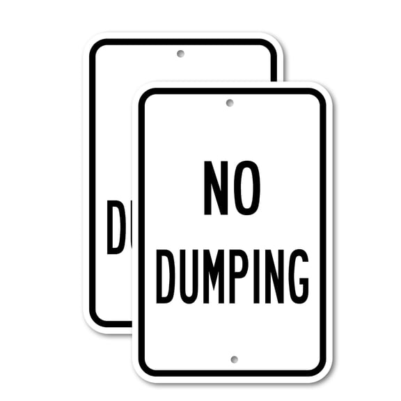 (2 Pack) No Dumping 1 | 18" X 24" Heavy-Gauge Aluminum Sign | Rust Free Aluminum, Weather Resistant, Waterproof, Fade Resistant, 2 Pre-drilled Holes