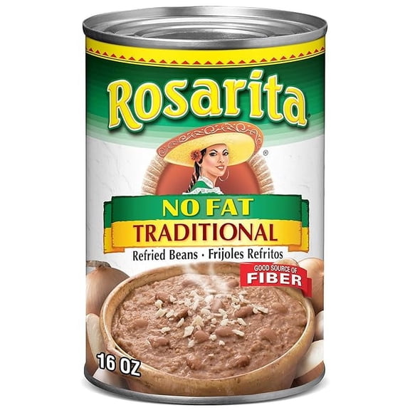 2-Pack No Fat Traditional Refried Beans, 16 oz
