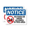 thumbnail image 1 of (2 Pack) No Food Or Drink Allowed In This Area Sign, 1 of 7
