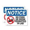 (2 Pack) No Food Or Drink Permitted In Lab Sign - Walmart.com
