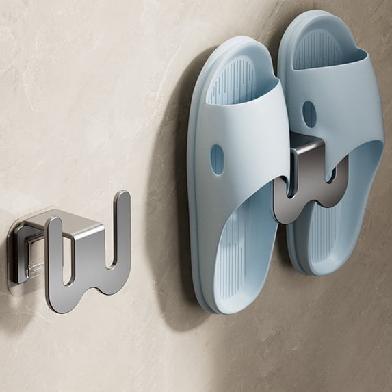 2-Pack No Hole Hook Shoe Rack, 8.6cm Non-Marking Shoe Hanger for Space Saving Storage